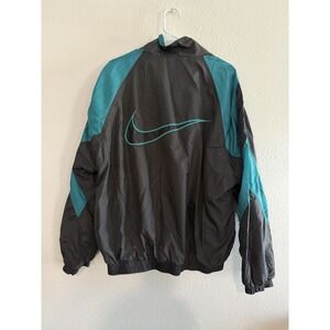 Vintage Nike Full Zip Windbreaker‎ Jacket Nike Swoosh On Back Large